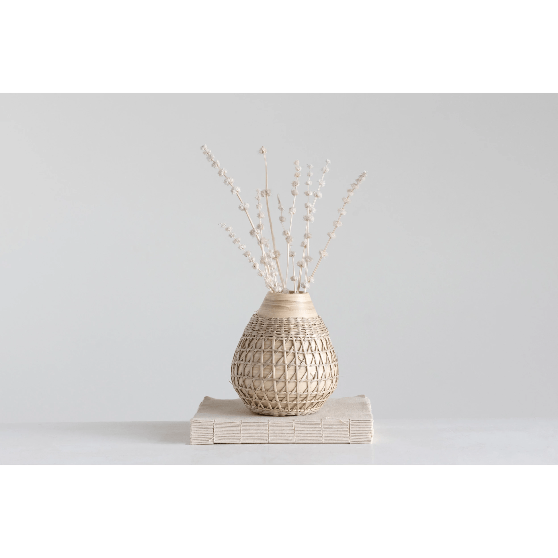 Bamboo Vase with Seagrass Weave - Tampa Home & Garden Store