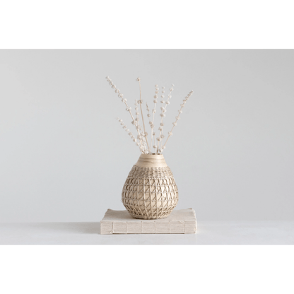 Bamboo Vase with Seagrass Weave - Tampa Home & Garden Store
