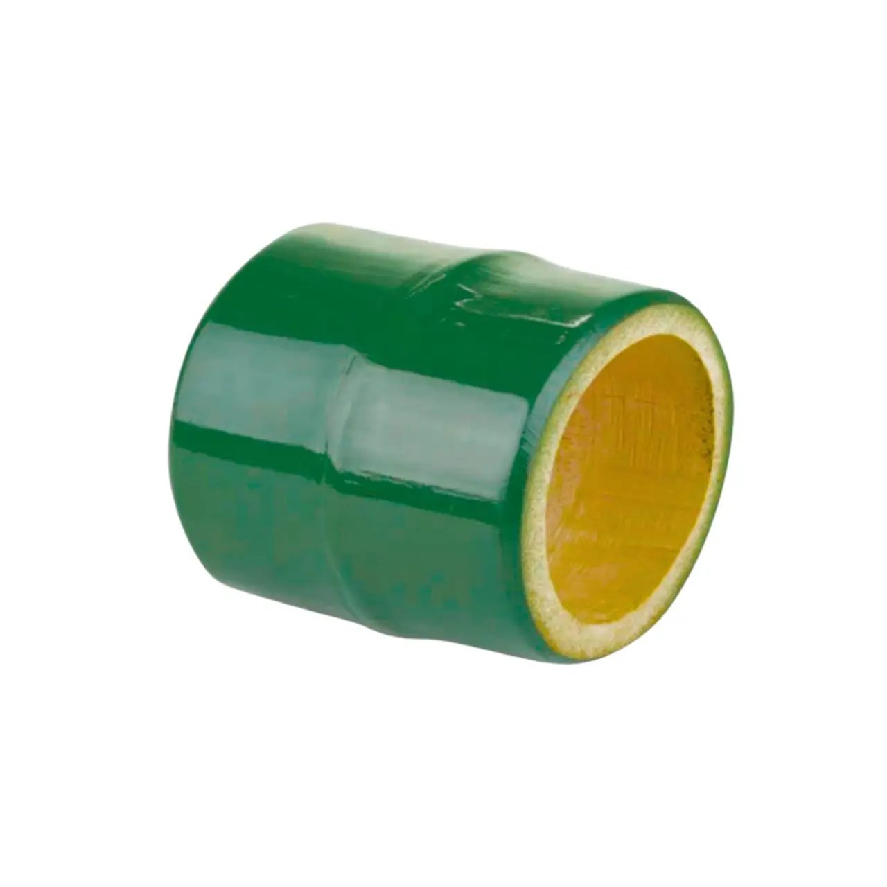 Brazilian Bamboo Napkin Ring green exterior with yellow interior by Talah Home on Tampa Home & Garden Store