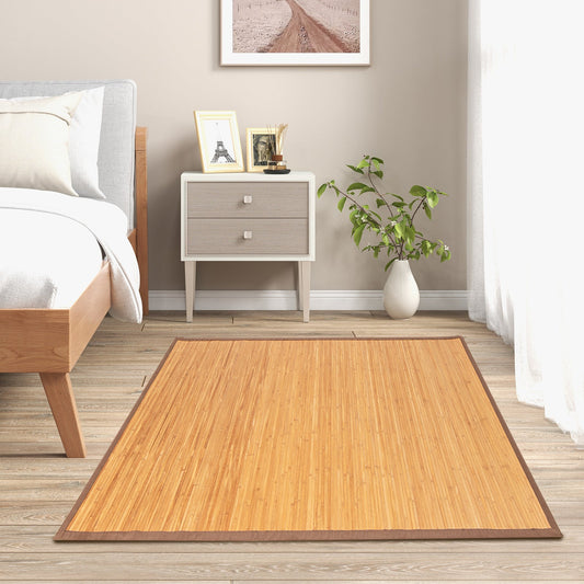 5 x 8 Feet Bamboo Floor Mat with Anti-Slip Backing for Living Room Bedroom - Tampa Home & Garden Store