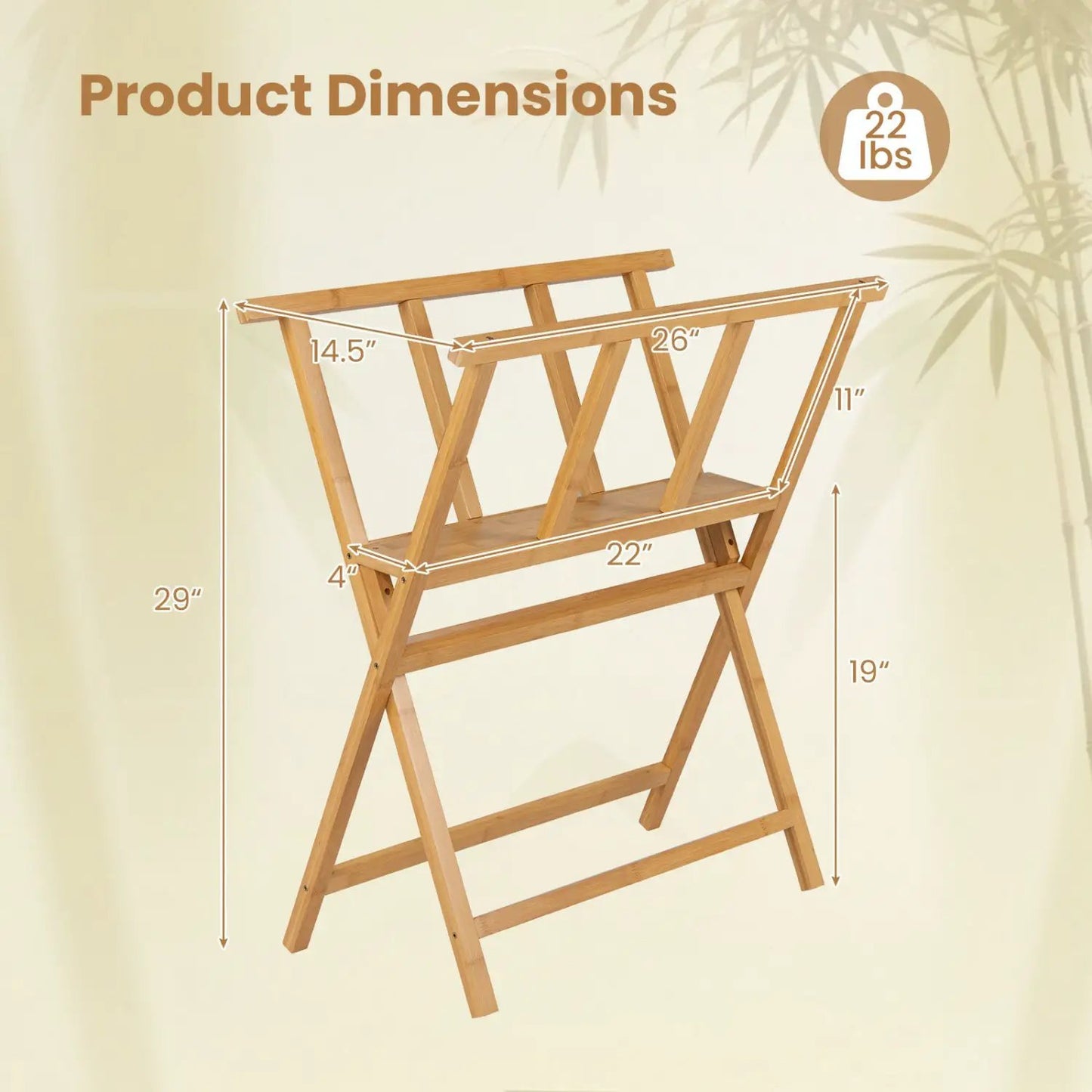 Bamboo Art Print Rack for Canvas Display