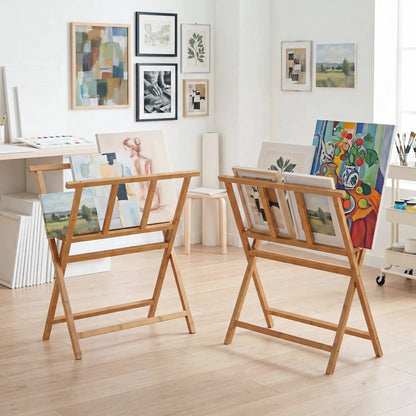 Bamboo Art Print Rack for Canvas Display