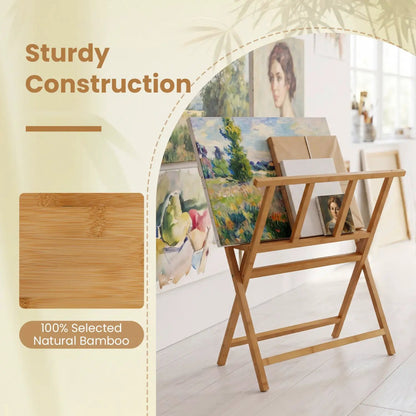 Bamboo Art Print Rack for Canvas Display