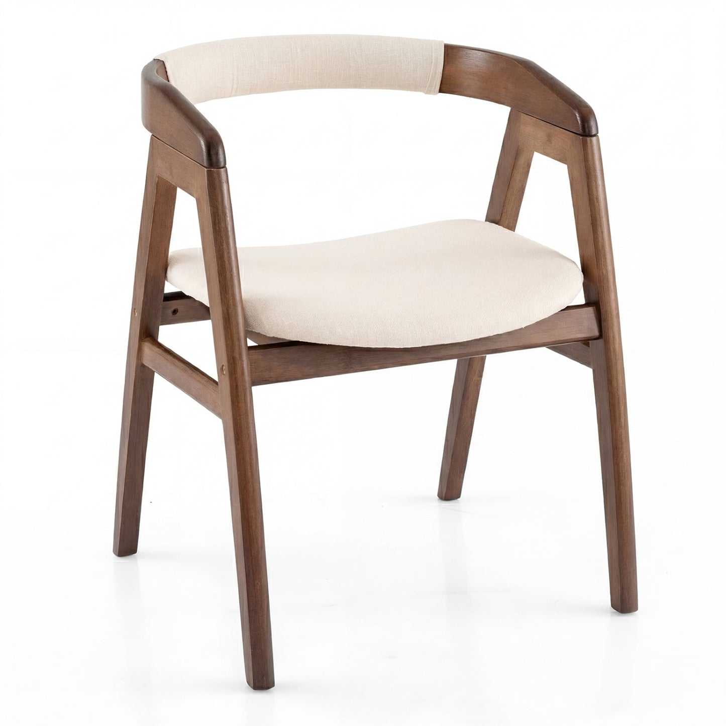 Silla de comedor de bambú Leisure con respaldo curvo y almohadillas antideslizantes para los pies - Natural