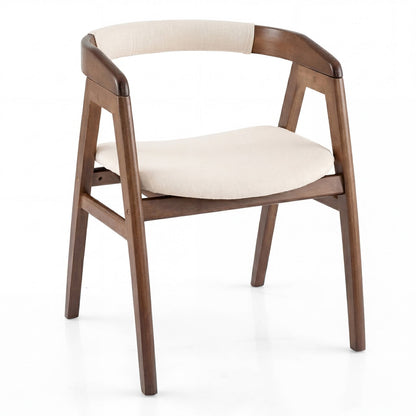 Silla de comedor de bambú Leisure con respaldo curvo y almohadillas antideslizantes para los pies - Natural