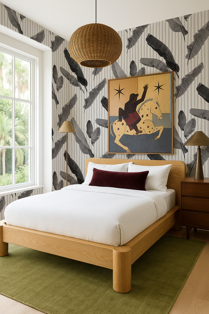 Banana Cabana Wallpaper, black and white - Tampa Home & Garden Store