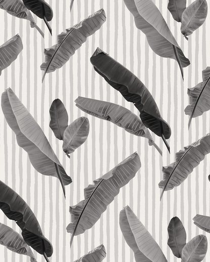 Banana Cabana Wallpaper, black and white - Tampa Home & Garden Store