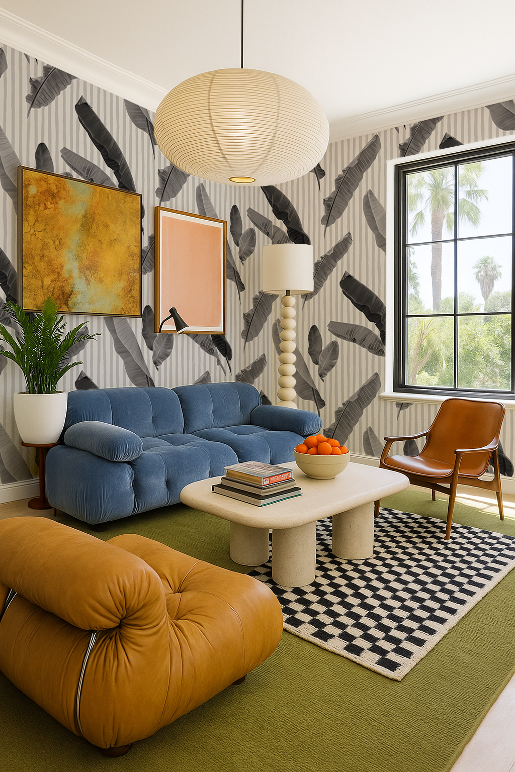 Banana Cabana Wallpaper, black and white - Tampa Home & Garden Store