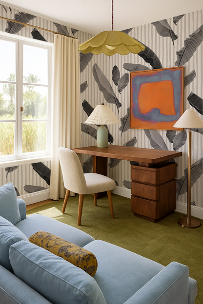 Banana Cabana Wallpaper, black and white - Tampa Home & Garden Store