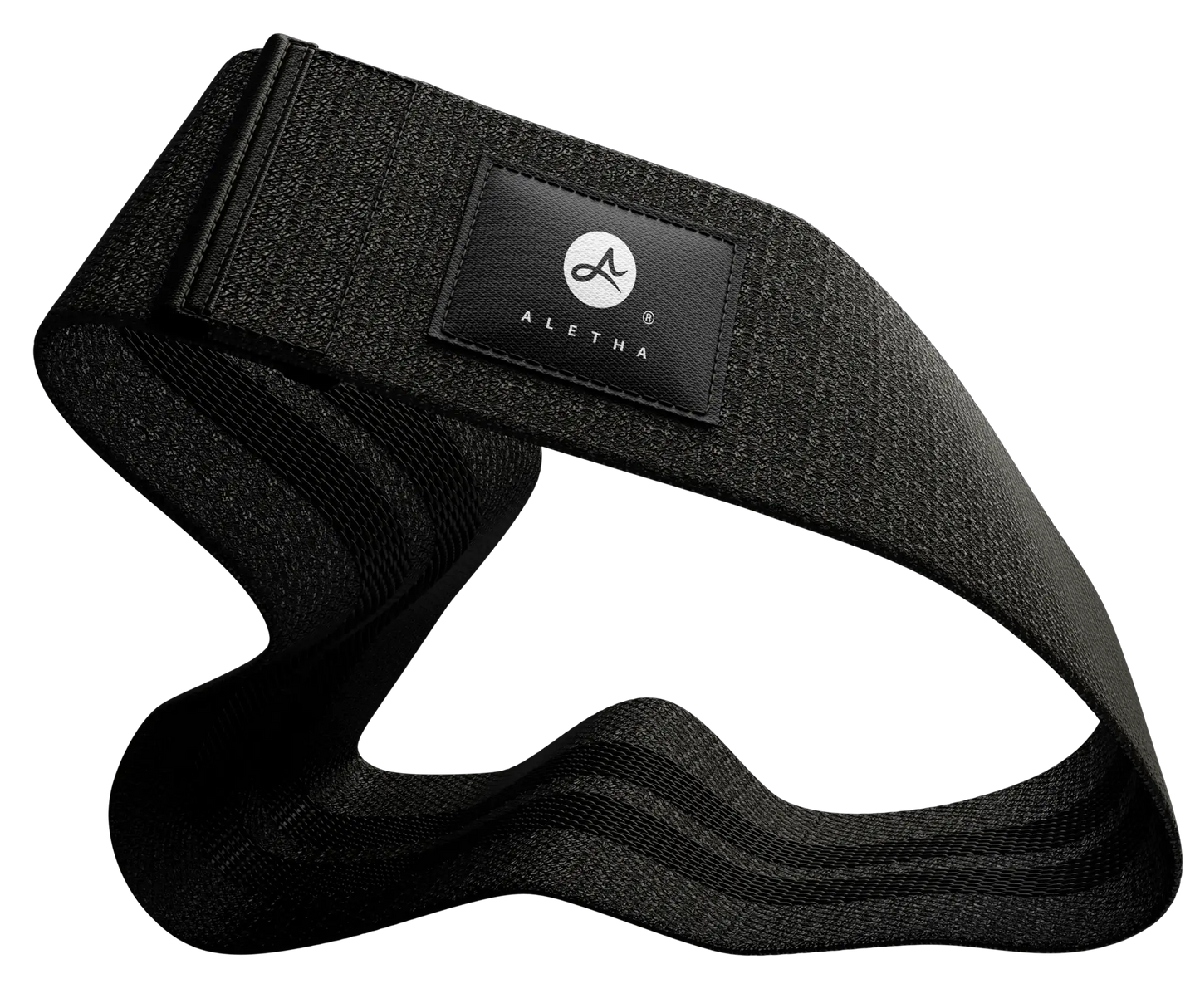 Aletha Health black exercise band with textured fabric strap and brand patch on Tampa Home & Garden Store