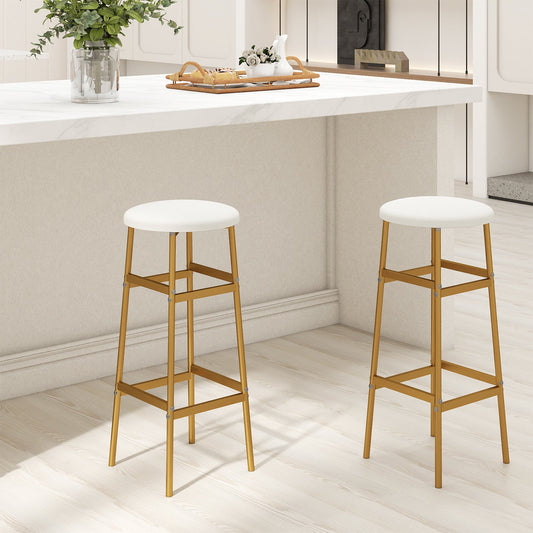 Bar Stools Set of 2 with Sturdy Metal Frame and Footrest - Tampa Home & Garden Store