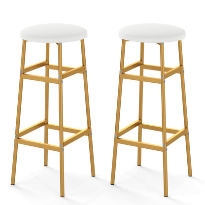 Bar Stools Set of 2 with Sturdy Metal Frame and Footrest