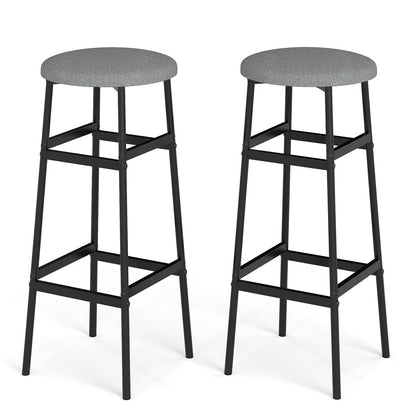 Bar Stools Set of 2 with Sturdy Metal Frame and Footrest
