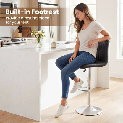 Bar Stools Set of 2 Adjustable Swivel Bar Stools