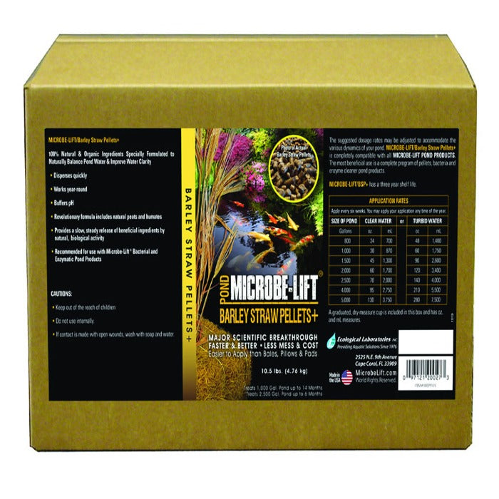 Microbe-Lift Barley Straw Pellets Plus yellow label pond image Rivendell Distribution on Tampa Home & Garden Store
