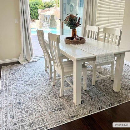 Barny Beige Flat Pile Washable Rug