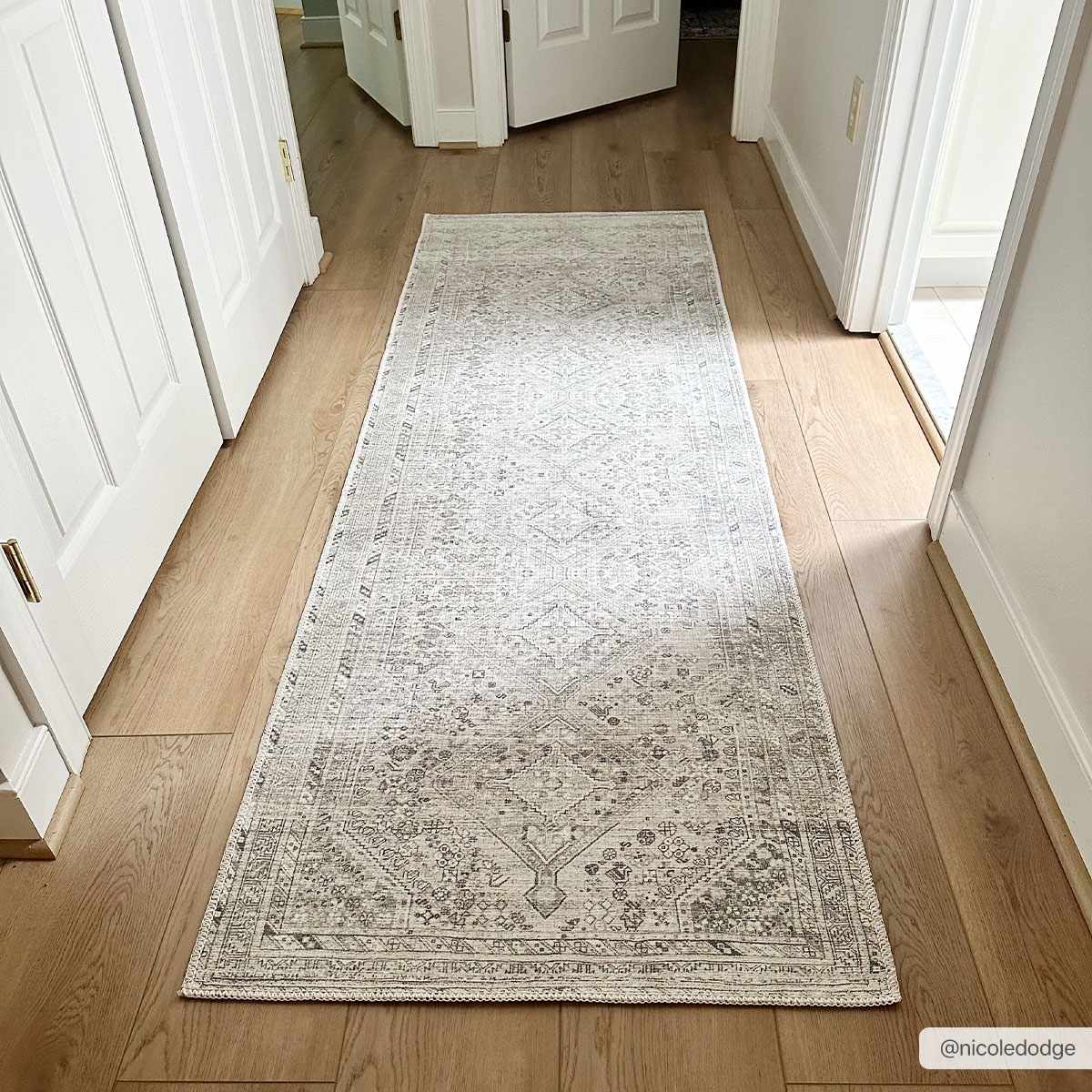 Barny Sage flat-pile washable rug in light gray with geometric pattern Boutique Rugs on Tampa Home & Garden Store