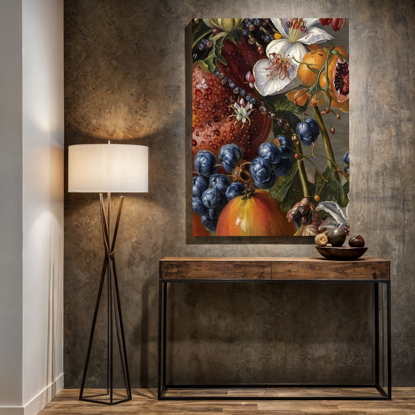 Canvas print Baroque Bounty by Tailored Canvases, vibrant fruit still life crafting canvas on Tampa Home & Garden Store