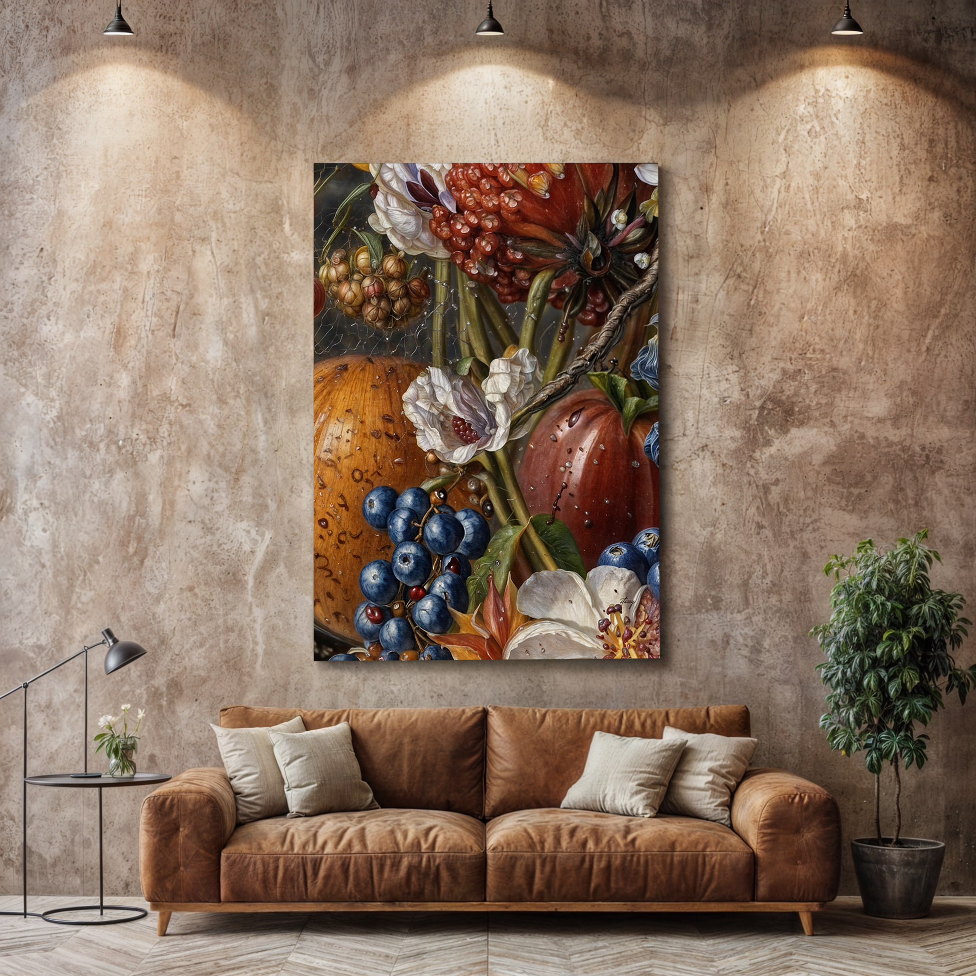 Canvas Baroque Bounty II by Tailored Canvases, fruit still life on wall on Tampa Home & Garden Store