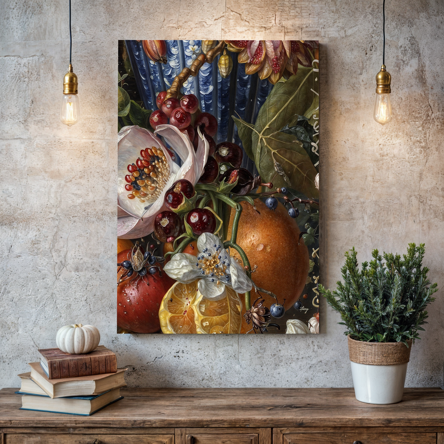 Tailored Canvases canvas print Baroque Bounty III crafting canvas still life with fruit on Tampa Home & Garden Store