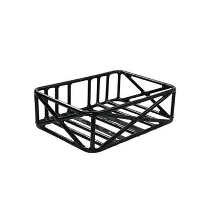 Basket Black metal bicycle front basket with open slat design on Tampa Home & Garden Store