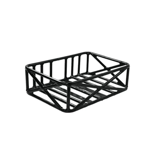 Basket Black metal bicycle front basket with open slat design on Tampa Home & Garden Store