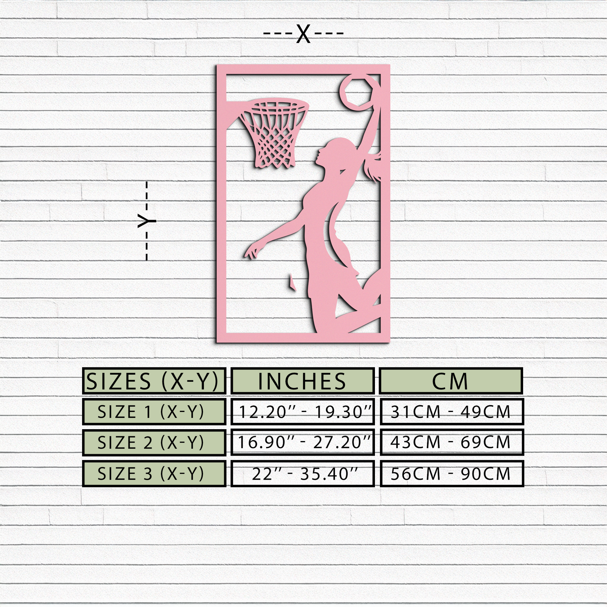 Basketball Girl Silhouette Metal Wall Art – Modern Pink Home Decor - KAFGP184 - Tampa Home & Garden Store