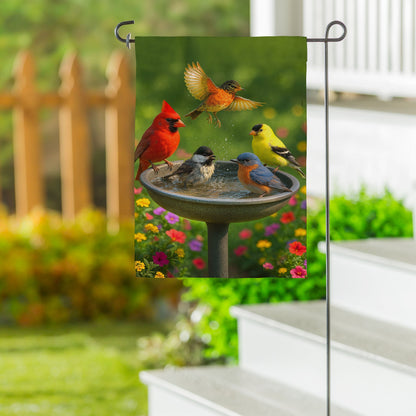 Bathing Birds Suede Garden Flag - Tampa Home & Garden Store