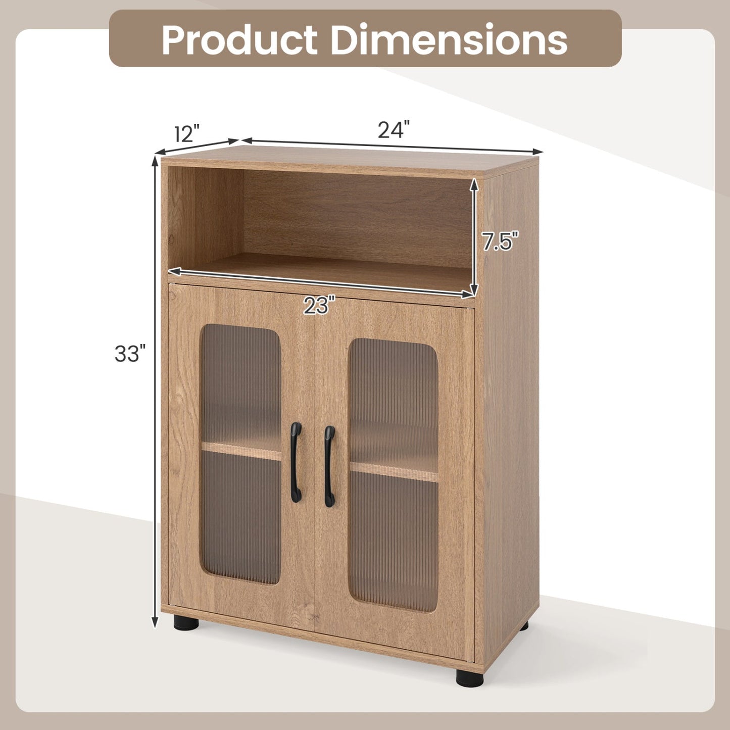 Freestanding Bathroom Cabinet With 2 Doors