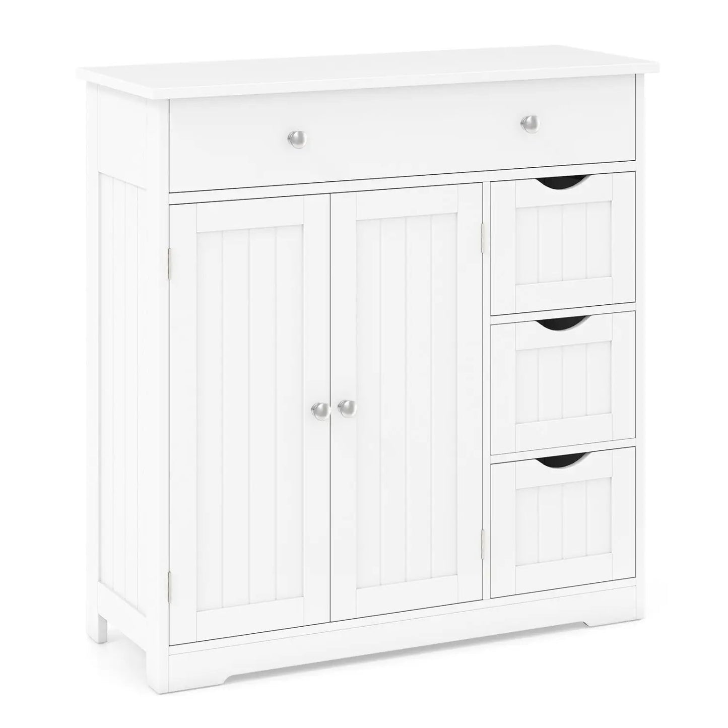 Bathroom Floor Cabinet with 4 Drawers and 2 Doors