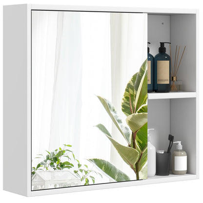 Botiquín de baño con puerta de espejo individual - Negro