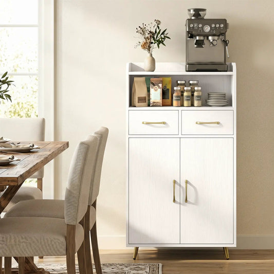 Freestanding bathroom cabinet with 2 drawers and doors by DirectDeals, brass handles on Tampa Home & Garden Store