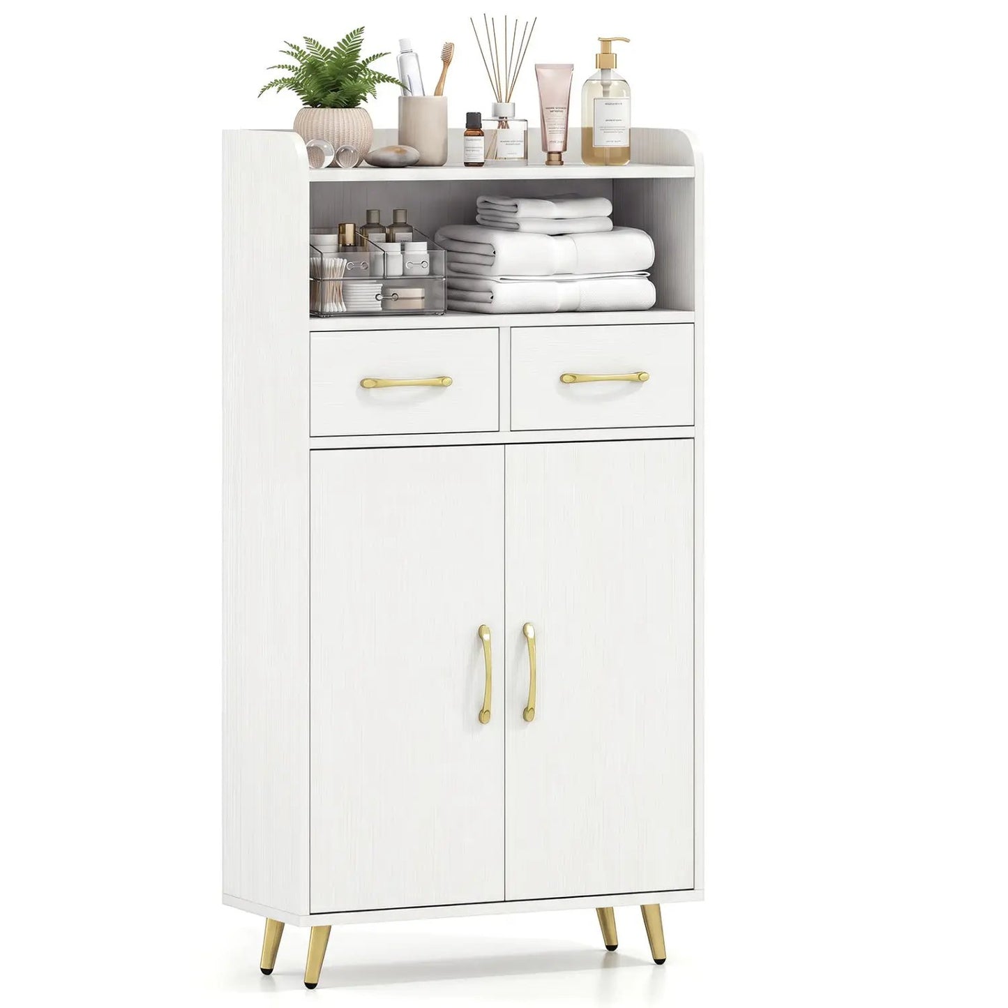 Bathroom Storage Cabinet With 2 Drawers and Doors