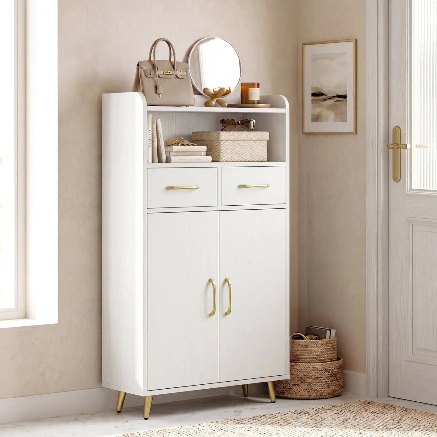 Bathroom Storage Cabinet With 2 Drawers and Doors