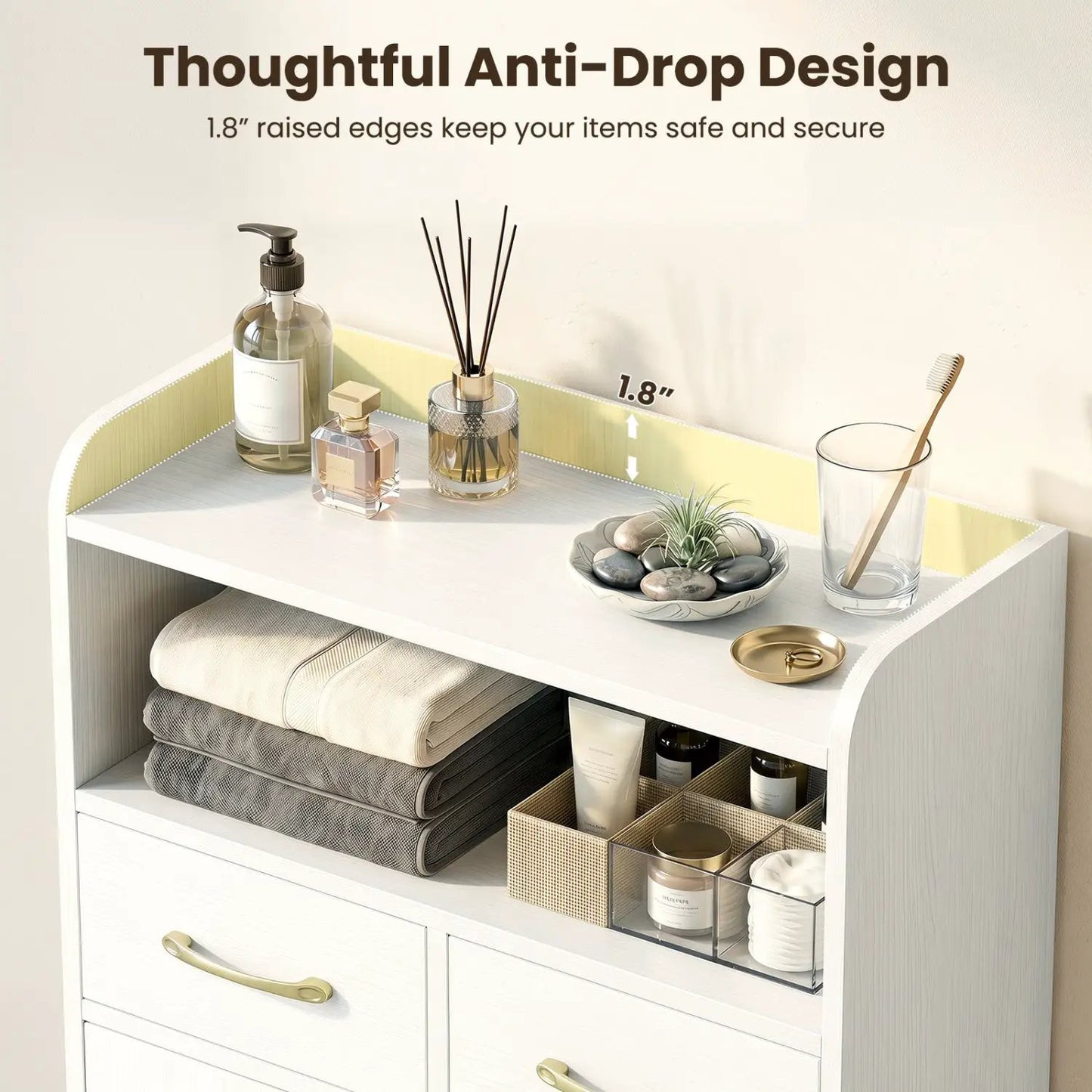 Bathroom Storage Cabinet With 2 Drawers and Doors
