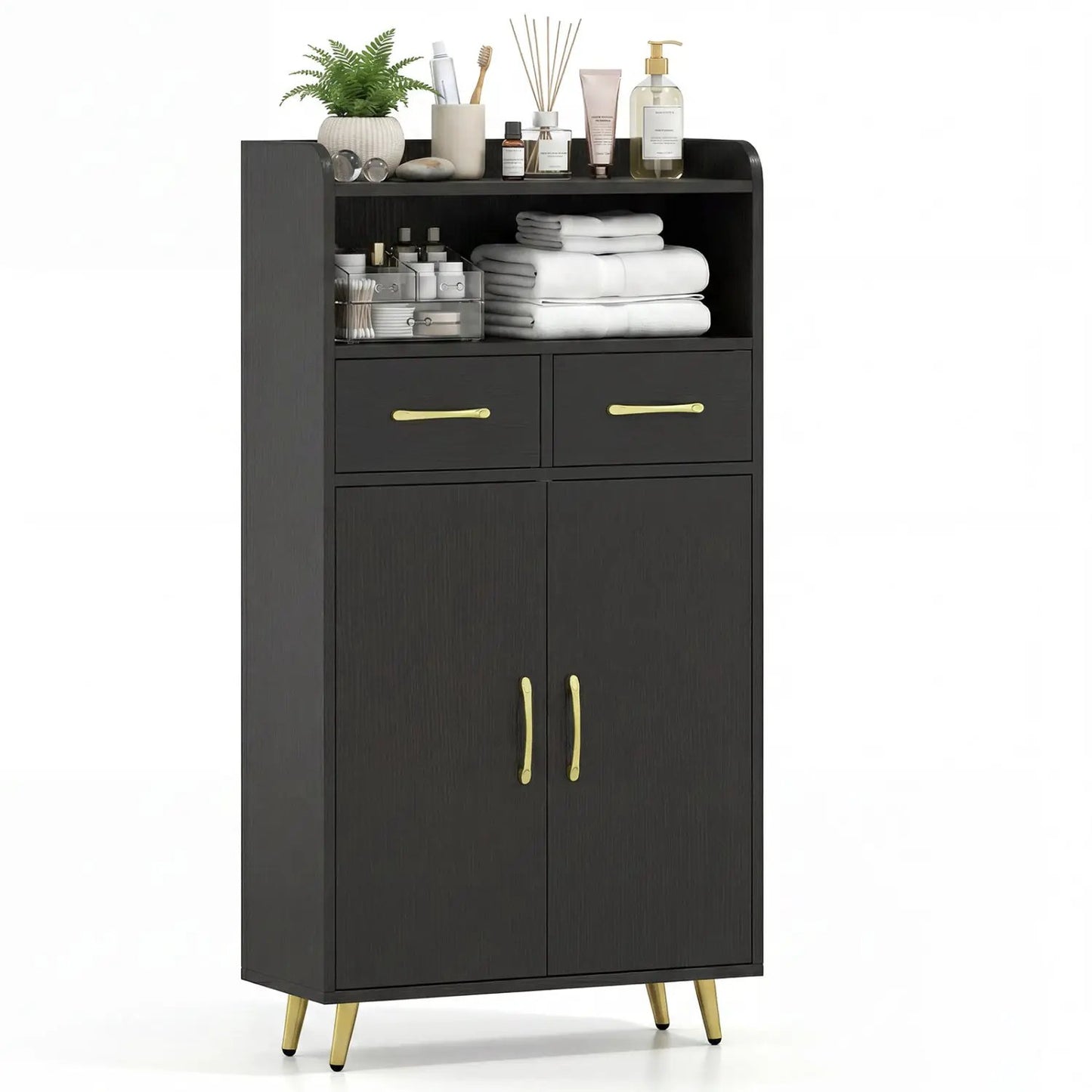 Bathroom Storage Cabinet With 2 Drawers and Doors