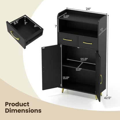 Bathroom Storage Cabinet With 2 Drawers and Doors