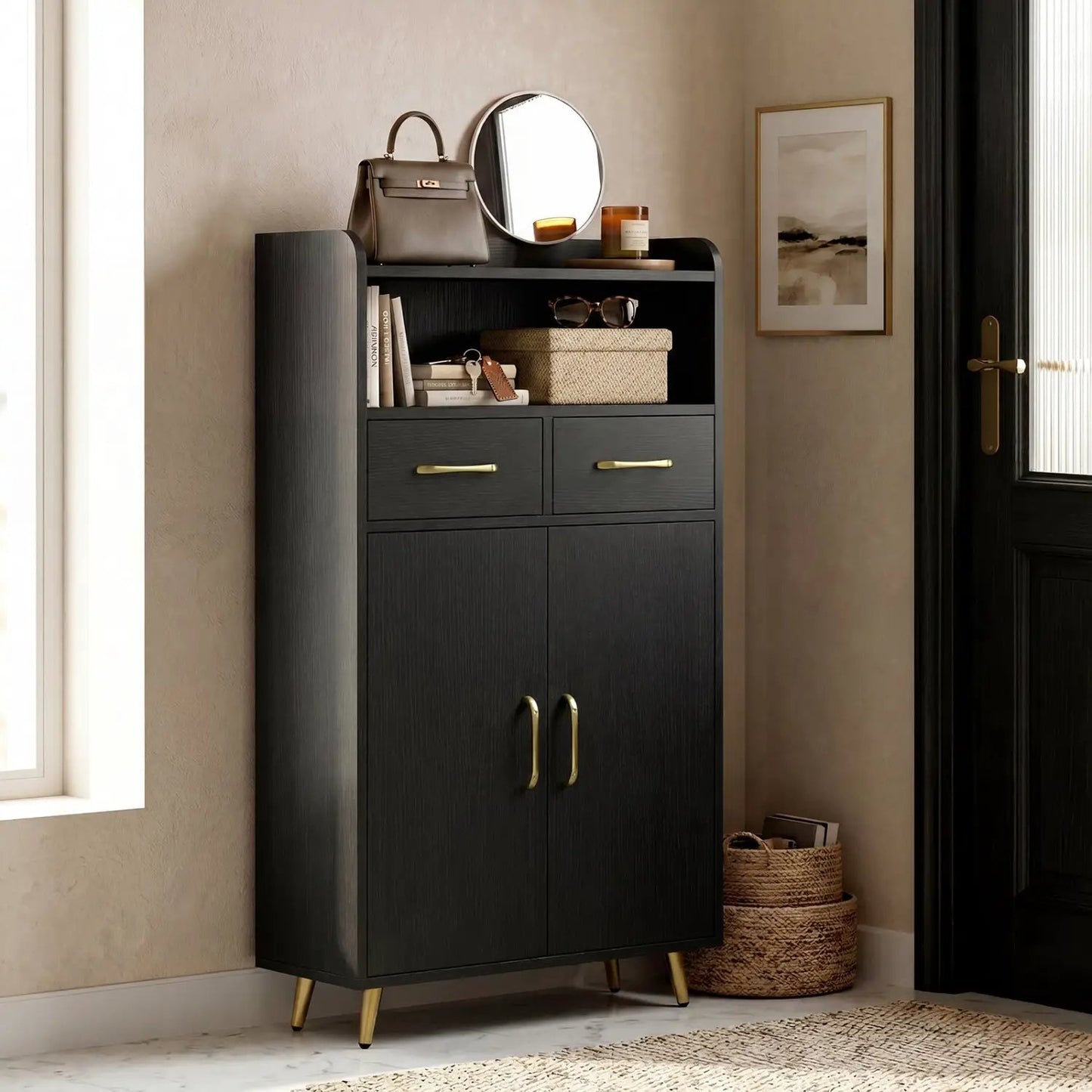 Bathroom Storage Cabinet With 2 Drawers and Doors