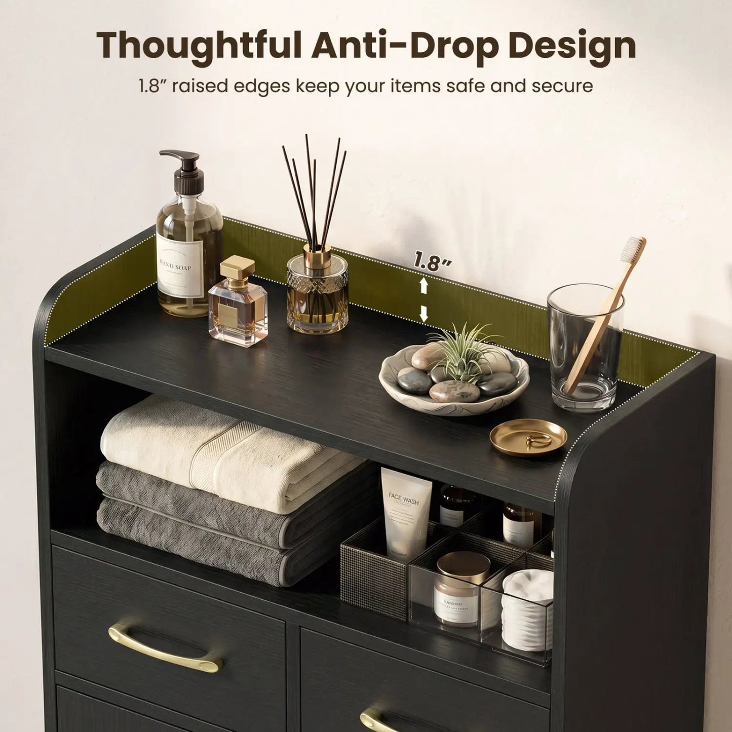 Bathroom Storage Cabinet With 2 Drawers and Doors