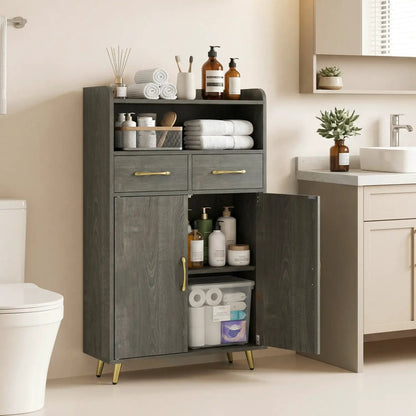 Bathroom Storage Cabinet With 2 Drawers and Doors