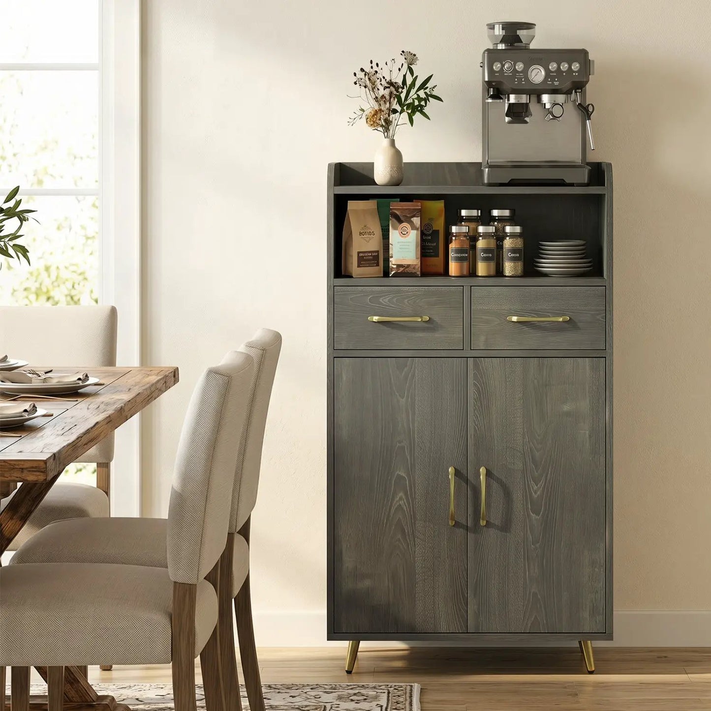 Bathroom Storage Cabinet With 2 Drawers and Doors