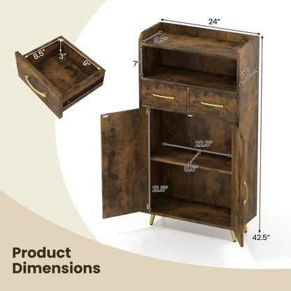 Bathroom Storage Cabinet With 2 Drawers and Doors