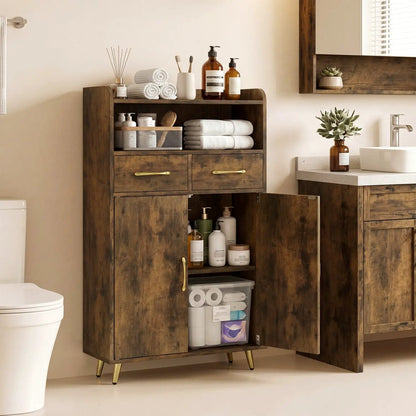 Bathroom Storage Cabinet With 2 Drawers and Doors