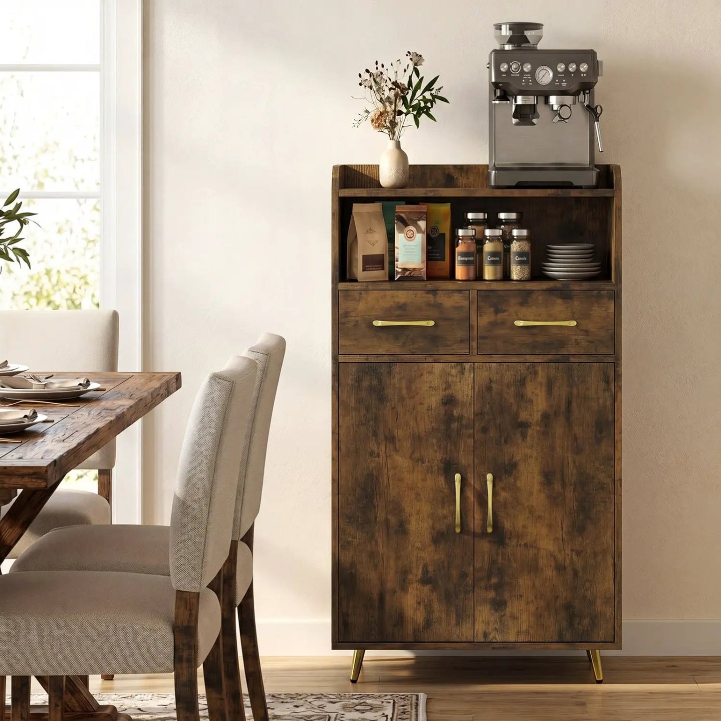 Bathroom Storage Cabinet With 2 Drawers and Doors