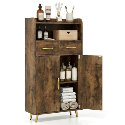 Bathroom Storage Cabinet With 2 Drawers and Doors