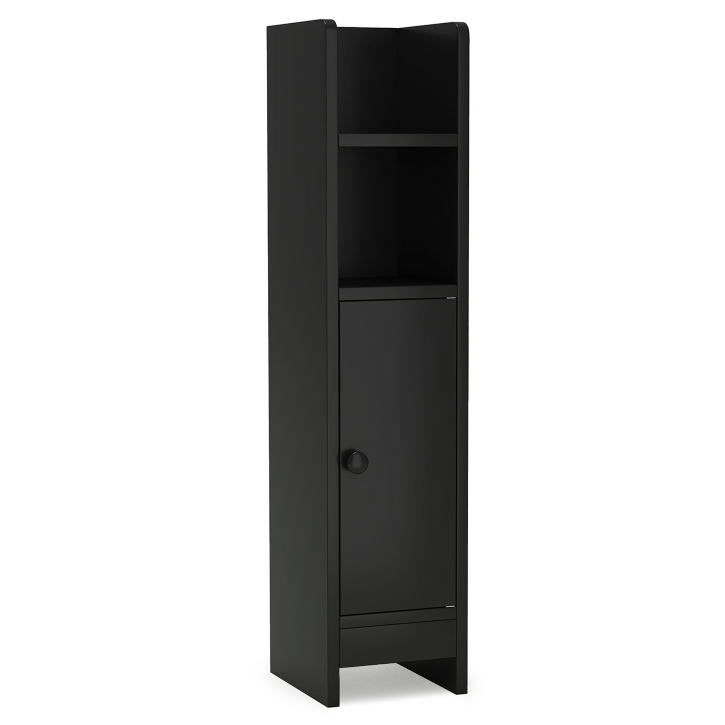 Bathroom Slim Cabinet Corner with Door and Adjustable Shelf-White