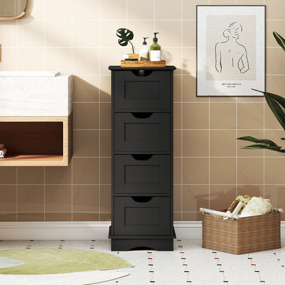Bathroom Storage Cabinet with Cutout Handles and 4 Drawers, DirectDeals, dark gray on Tampa Home & Garden Store