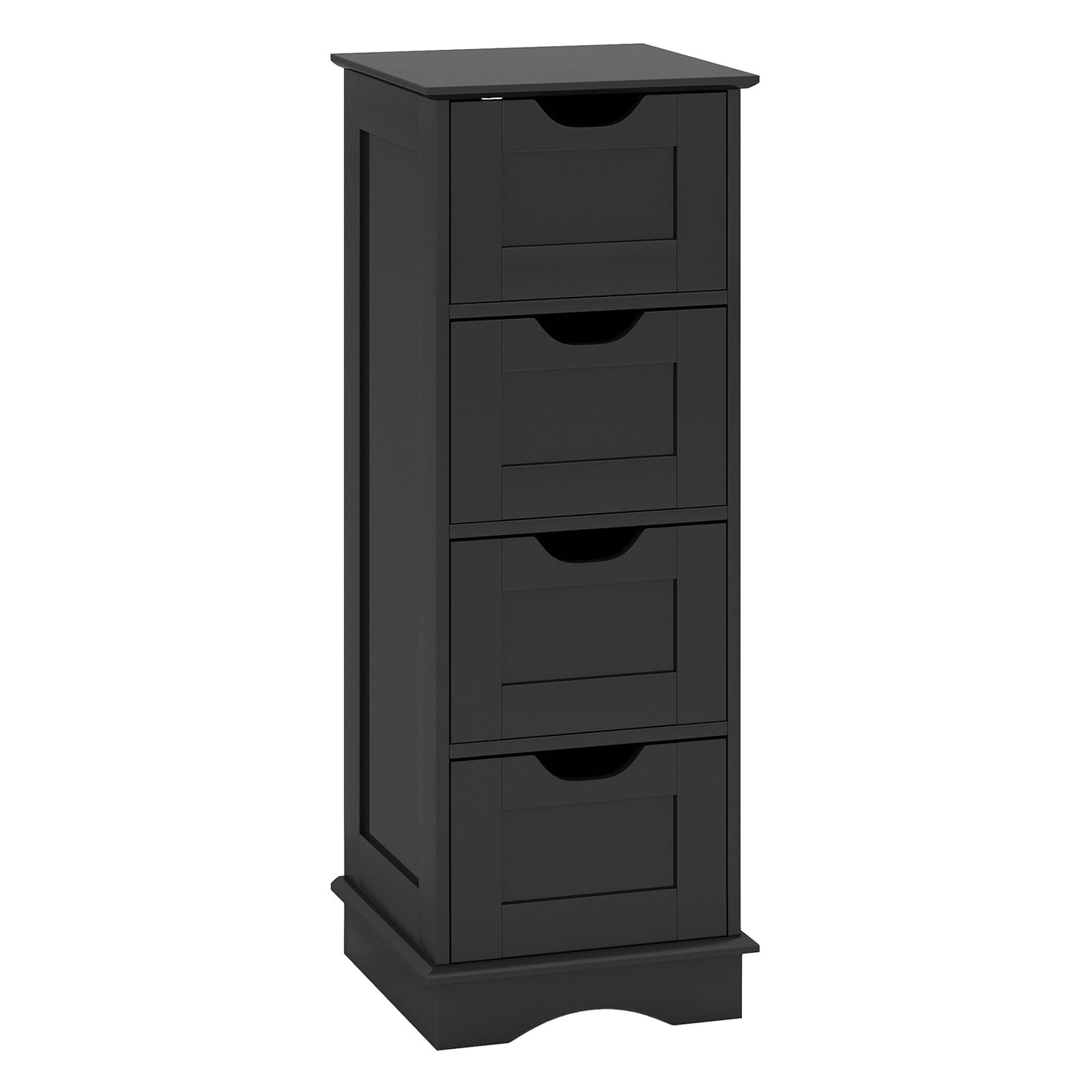 DirectDeals bathroom storage cabinet with cutout handles and 4 drawers in black finish on Tampa Home & Garden Store