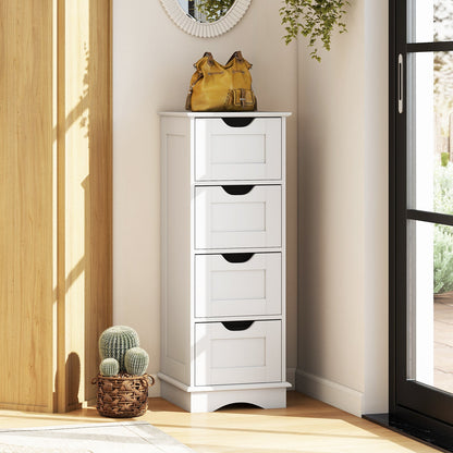 Bathroom storage cabinet with cutout handles, 4 white drawers, DirectDeals on Tampa Home & Garden Store