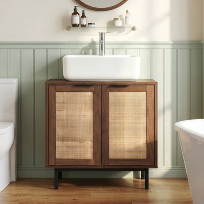 Bathroom Vanity Cabinet Rattan Doors U Cutout